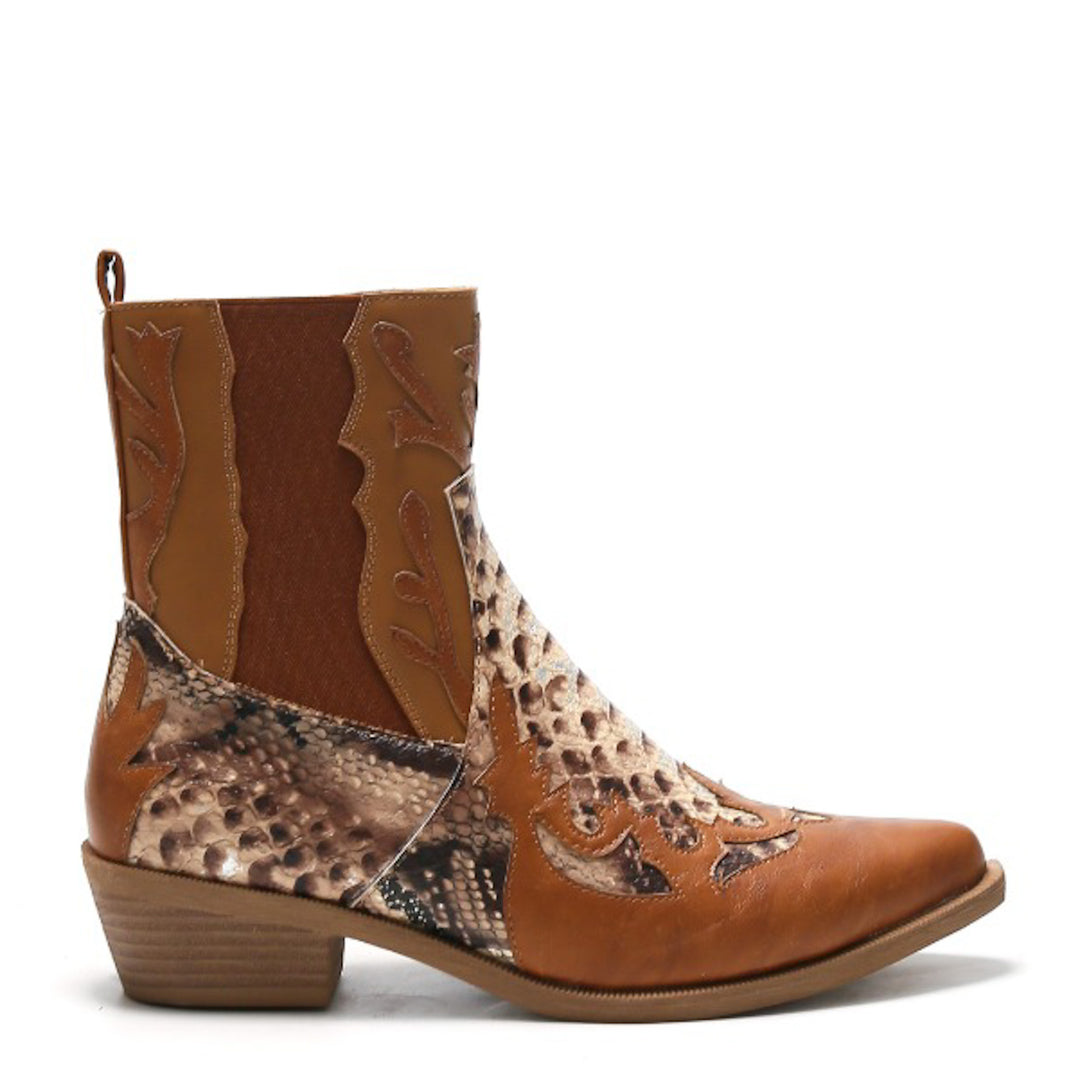 Smile Favorites Cowboystiefel Camel Short Snake