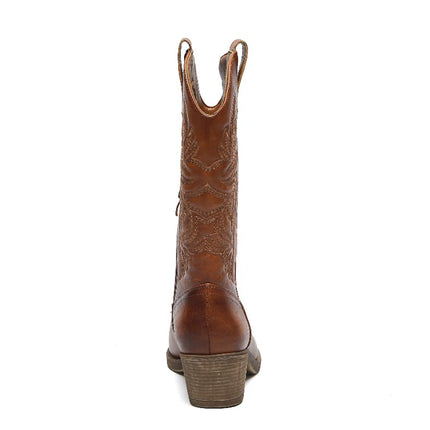 Smile Favorites Cowboystiefel Camel PU-Nähte