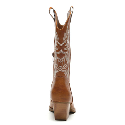 Smile Favorites Cowboystiefel Camel Nähte Beige