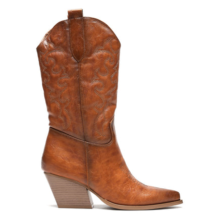 Smile Favorites Cowboystiefel Camel Nähte