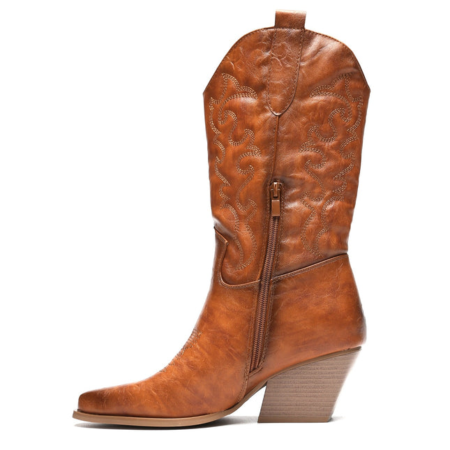 Smile Favorites Cowboystiefel Camel Nähte