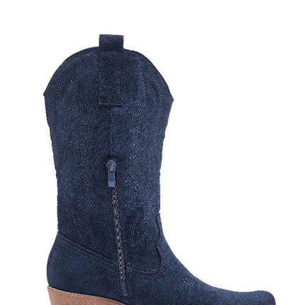 Smile Favorites Cowboystiefel Dunkelblau Suedine