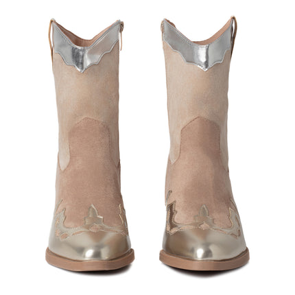 Smile Favorites Cowboystiefel Gold Metallic Kurz