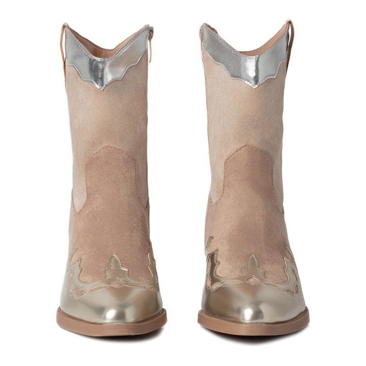 Smile Favorites Cowboystiefel Gold Metallic Kurz