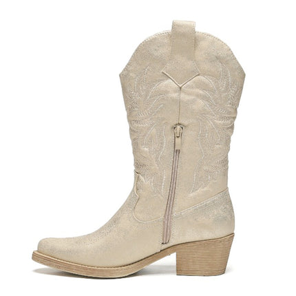 Smile Favorites Cowboystiefel Goldspritznaht