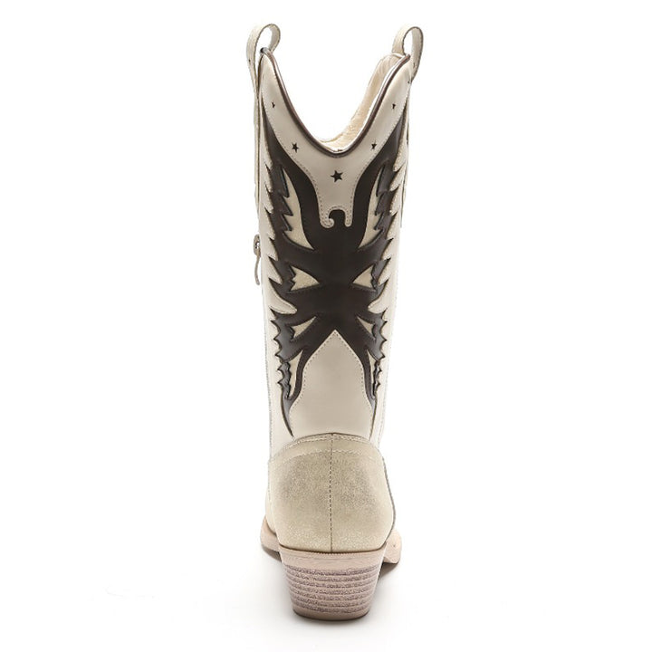 Smile Favorites Cowboystiefel Gold Star Beige