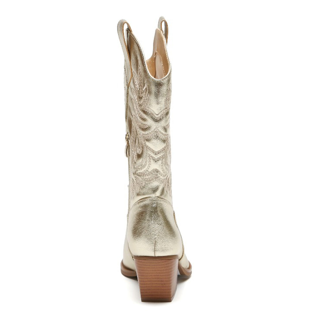 Smile Favorites Cowboystiefel mit Goldnähten Beige