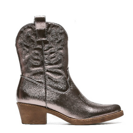 Smile Favorites Cowboy Stiefel Gun Metallic Kurze Nähte