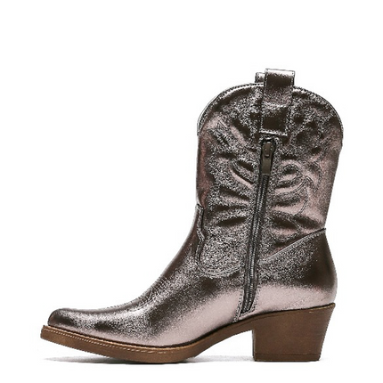 Smile Favorites Cowboy Stiefel Gun Metallic Kurze Nähte