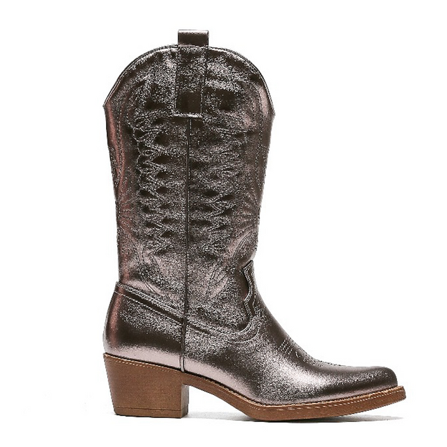 Smile Favorites Cowboy-Stiefel Gun Metallic-Nähte