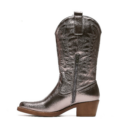 Smile Favorites Cowboy-Stiefel Gun Metallic-Nähte