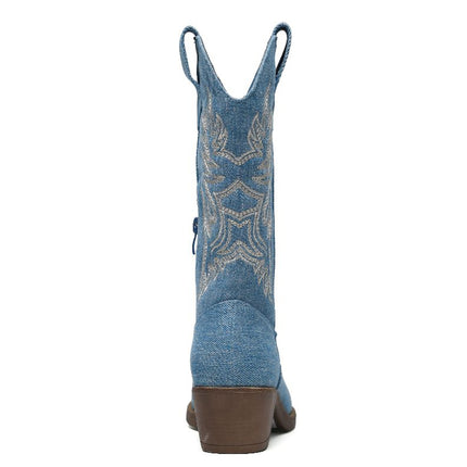 Smile Favorites Cowboystiefel Jeans Blau genäht