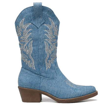 Smile Favorites Cowboystiefel Jeans Blau genäht