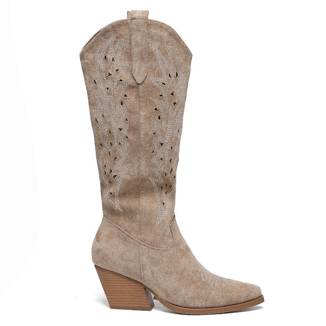 Smile Favorites Cowboystiefel Khaki Wildleder Western High