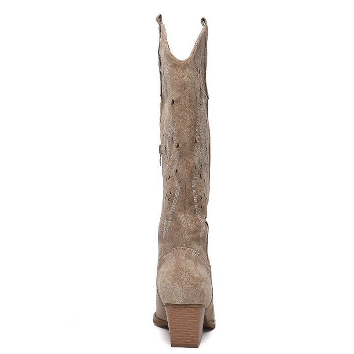 Smile Favorites Cowboystiefel Khaki Wildleder Western High
