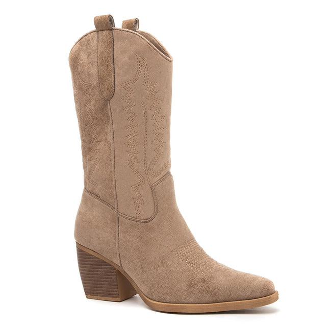 Smile Favorites Cowboystiefel Khaki Suedine Nähte