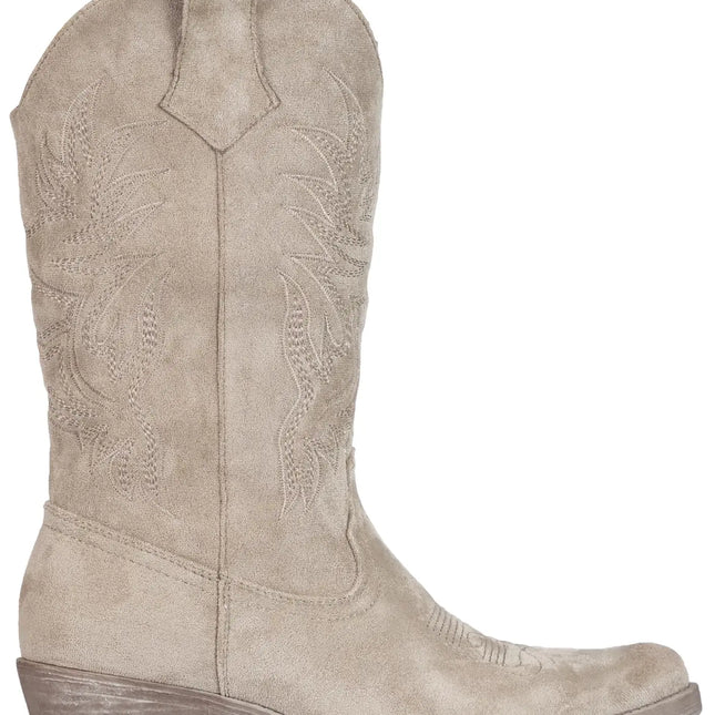 Smile Favorites Cowboystiefel Khaki Suedine Nähte
