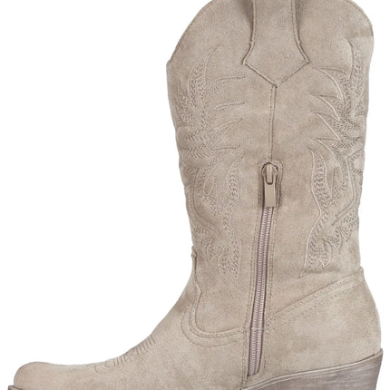 Smile Favorites Cowboystiefel Khaki Suedine Nähte