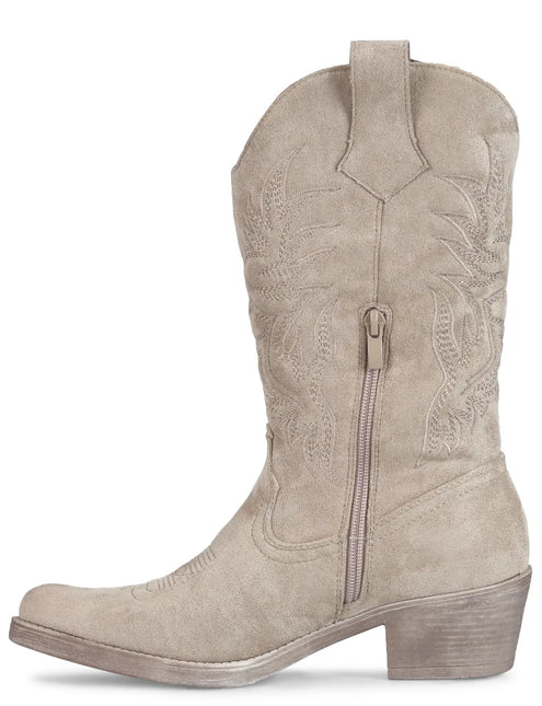 Smile Favorites Cowboystiefel Khaki Suedine Nähte