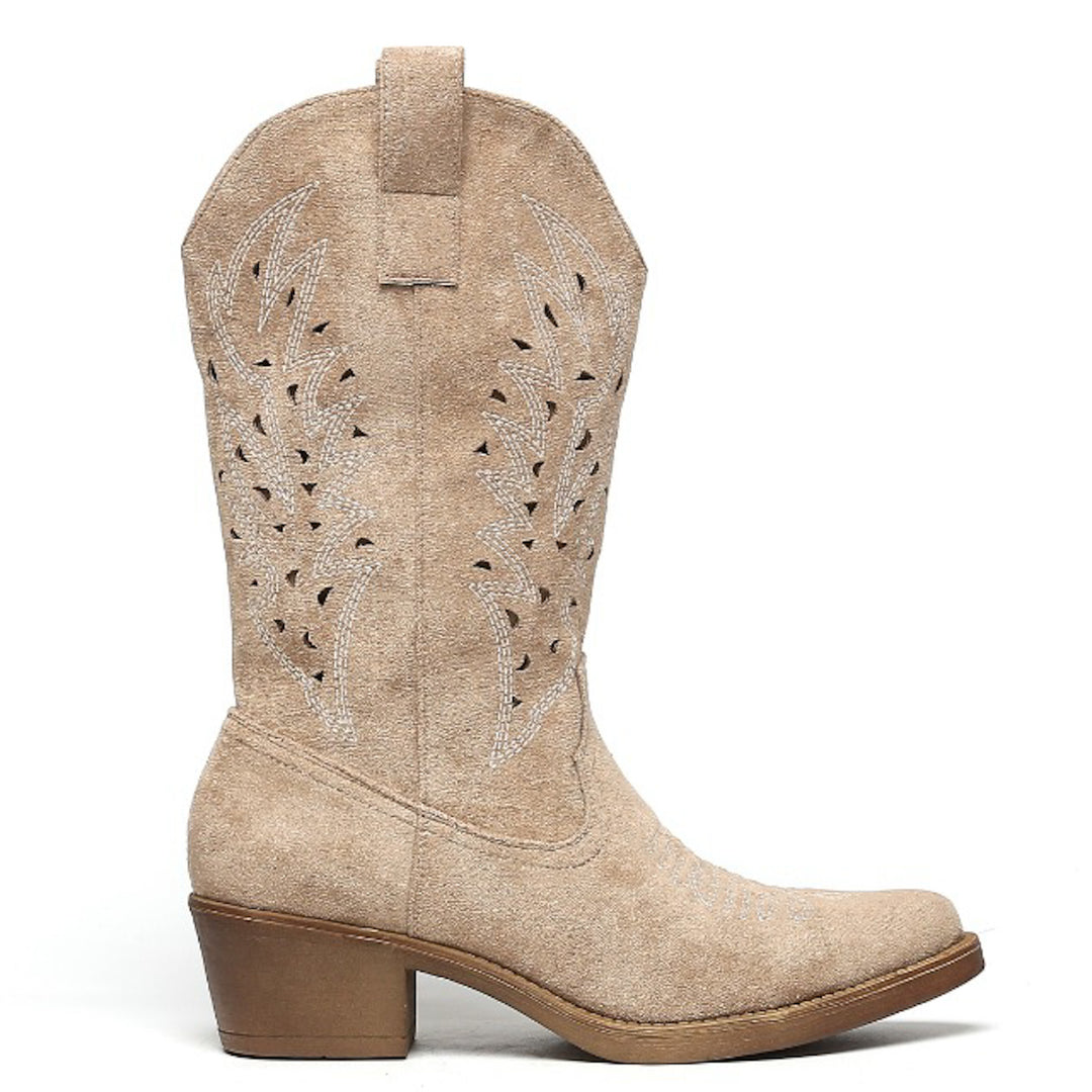 Smile Favorites Cowboystiefel Khaki Suedine Western