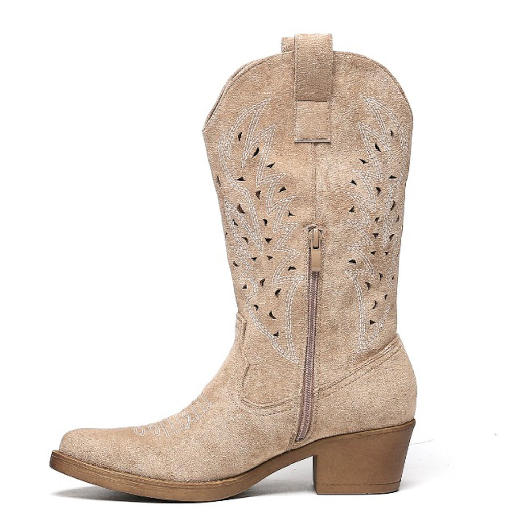 Smile Favorites Cowboystiefel Khaki Suedine Western
