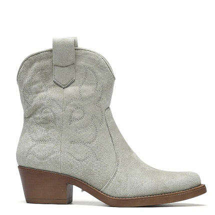 Smile Favorites Cowboystiefel kurz Olive Wildleder