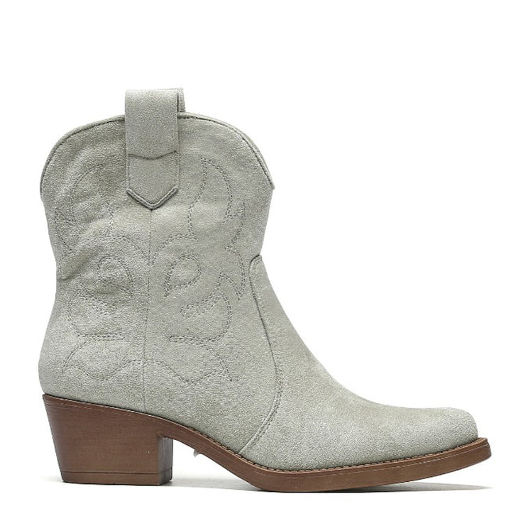 Smile Favorites Cowboystiefel kurz Olive Wildleder