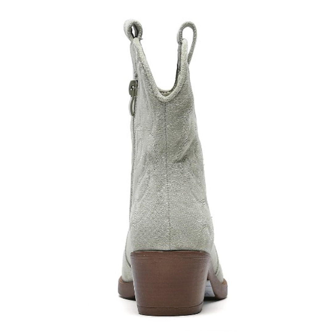 Smile Favorites Cowboystiefel kurz Olive Wildleder