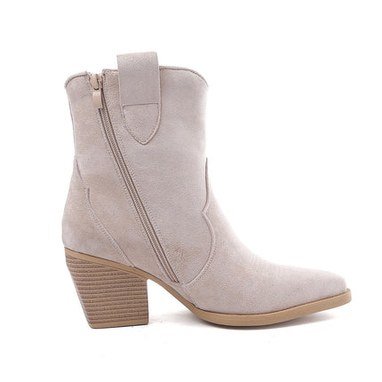 Smile Favorites Cowboystiefel Short Star Beige Wildleder