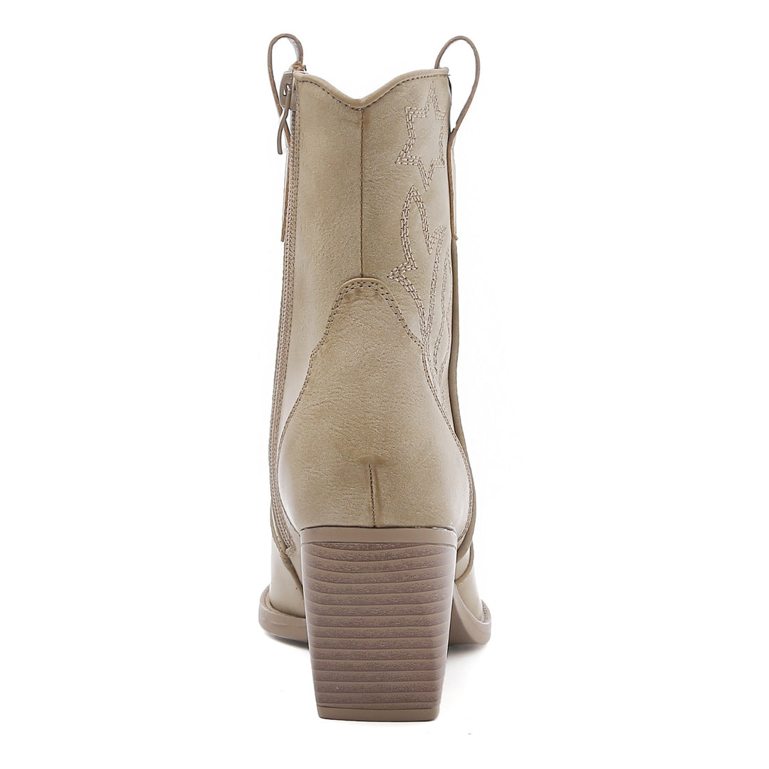 Smile Favorites Cowboystiefel Kurz Star Taupe Khaki