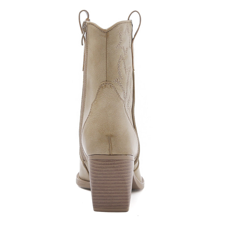 Smile Favorites Cowboystiefel Kurz Star Taupe Khaki