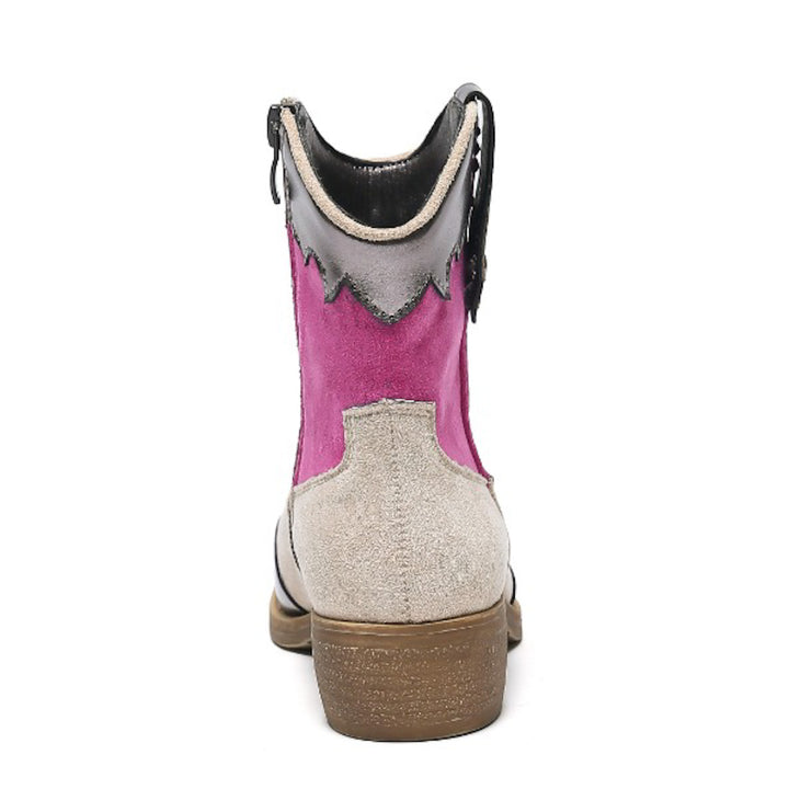 Smile Favorites Cowboy Stiefel Mädchen Beige Suedine Farbe Metallisch