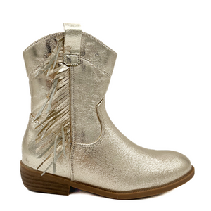 Smile Favorites Cowboystiefel Mädchen Gold Kurz Fransen