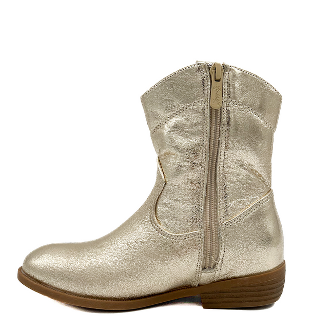 Smile Favorites Cowboystiefel Mädchen Gold Kurz Fransen