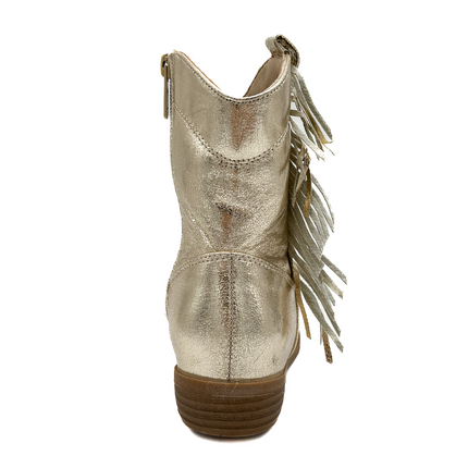 Smile Favorites Cowboystiefel Mädchen Gold Kurz Fransen
