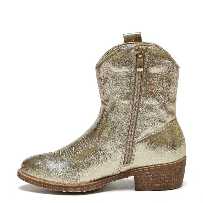 Smile Favorites Cowboystiefel Mädchen Gold Kurz