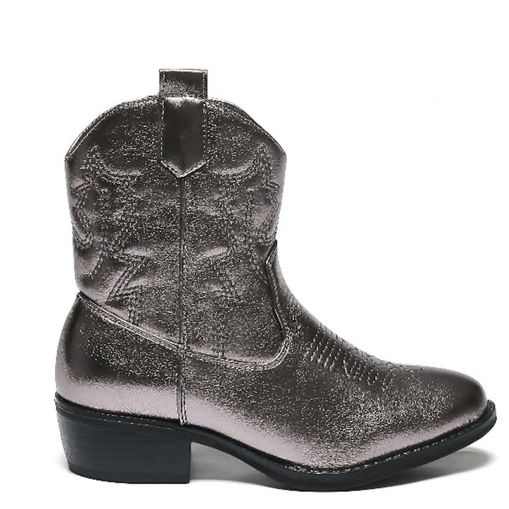 Smile Favorites Cowboystiefel Mädchen Grau metallic Kurz