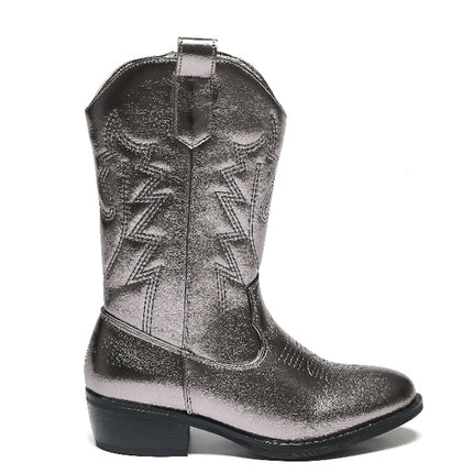 Smile Favorites Cowboystiefel Mädchen Grau metallic