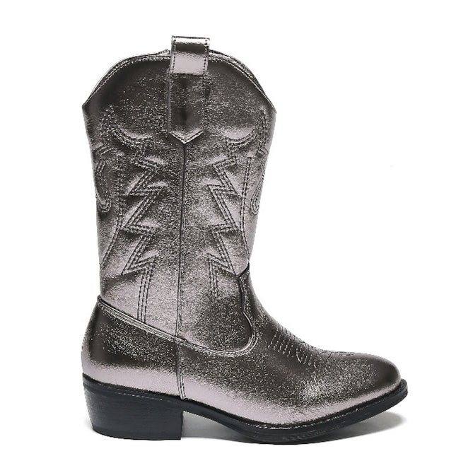 Smile Favorites Cowboystiefel Mädchen Grau metallic