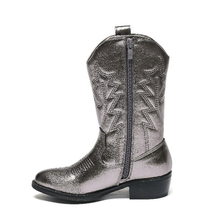 Smile Favorites Cowboystiefel Mädchen Grau metallic