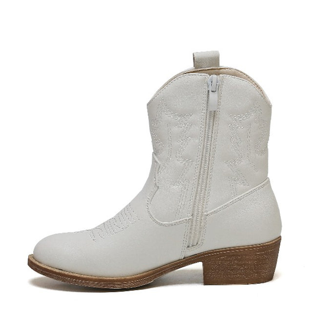 Smile Favorites Cowboystiefel Mädchen Weiß Kurz