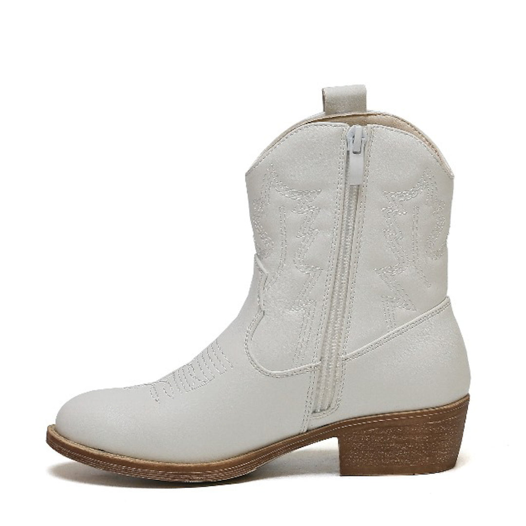 Smile Favorites Cowboystiefel Mädchen Weiß Kurz