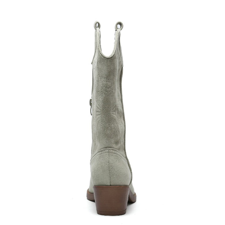 Smile Favorites Cowboystiefel Olive Wildleder
