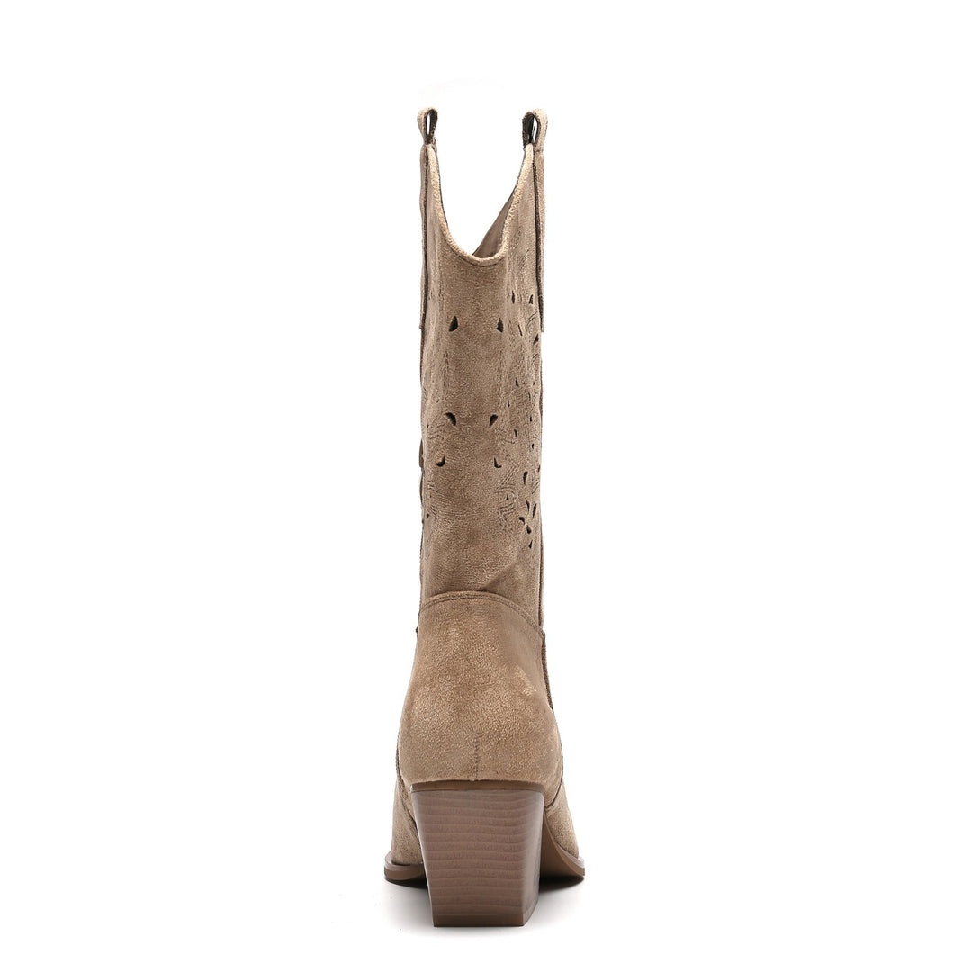 Smile Favorites Cowboystiefel Taupe Khaki Wildleder Western