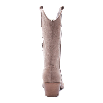 Smile Favorites Cowboystiefel Taupe Khaki Suedine