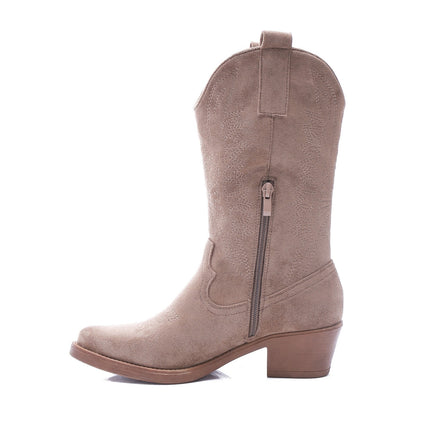 Smile Favorites Cowboystiefel Taupe Khaki Suedine