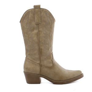 Smile Favorites Cowboystiefel Taupe Khaki