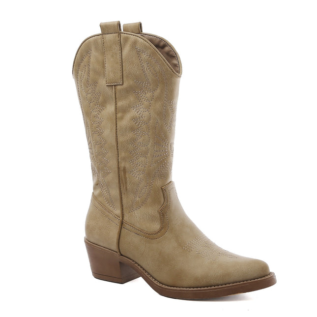 Smile Favorites Cowboystiefel Taupe Khaki
