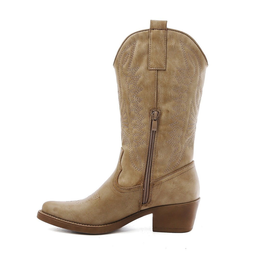 Smile Favorites Cowboystiefel Taupe Khaki