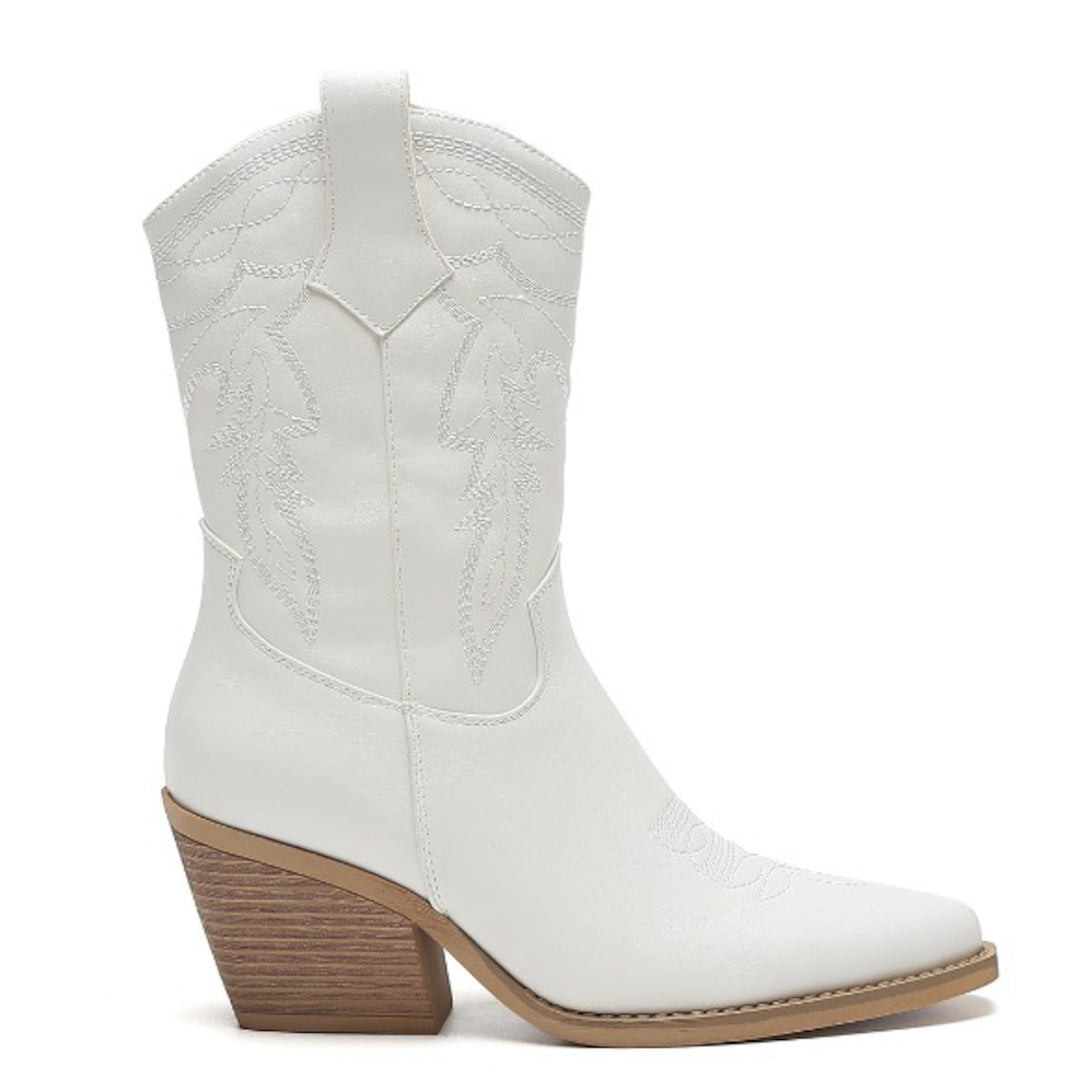 Smile Favorites Cowboystiefel Weißes Kalb genäht